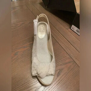 Naturalizer Premium Bettina Comfort Wedge Sandals Beige Gold Size 12 New In Box